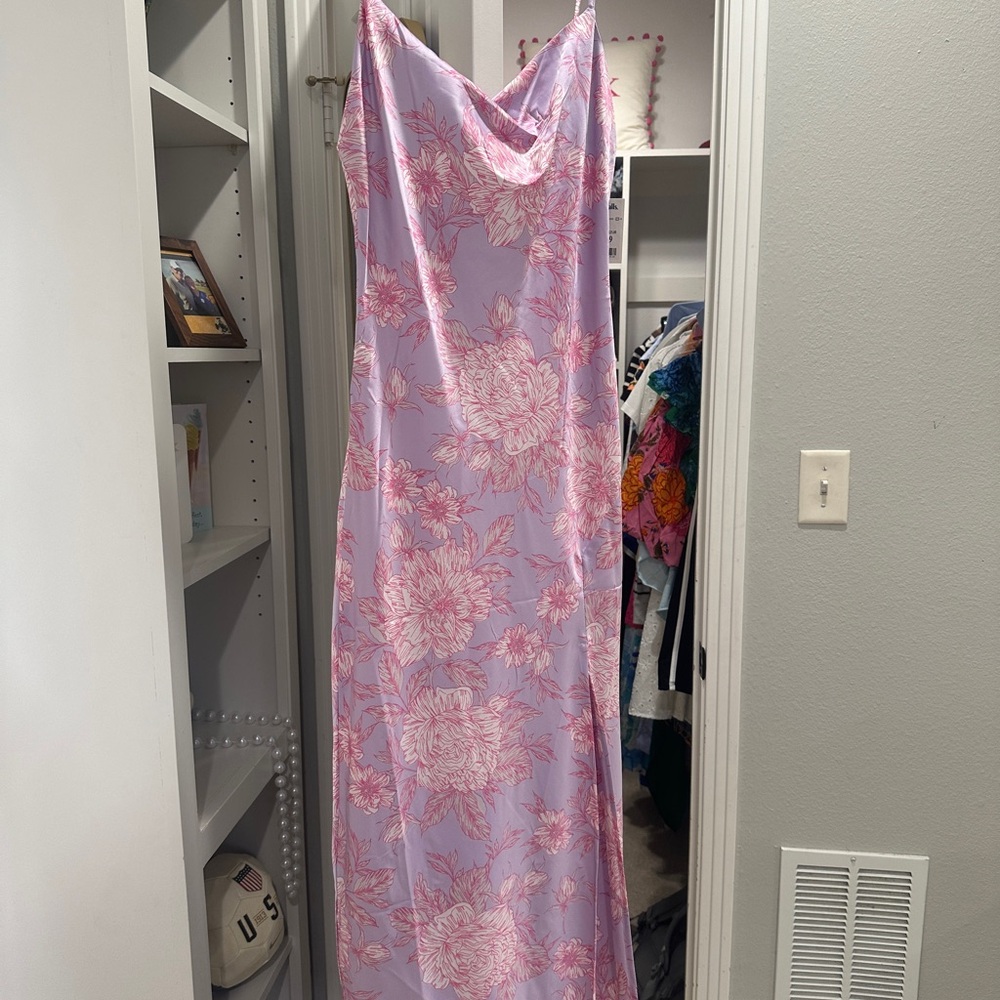 Floral Pink and Purple Women's Dress